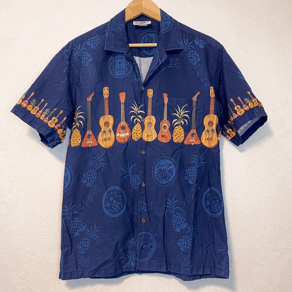 Vintage Pacific Legend Hawaiian Guitars Shirt Size L
